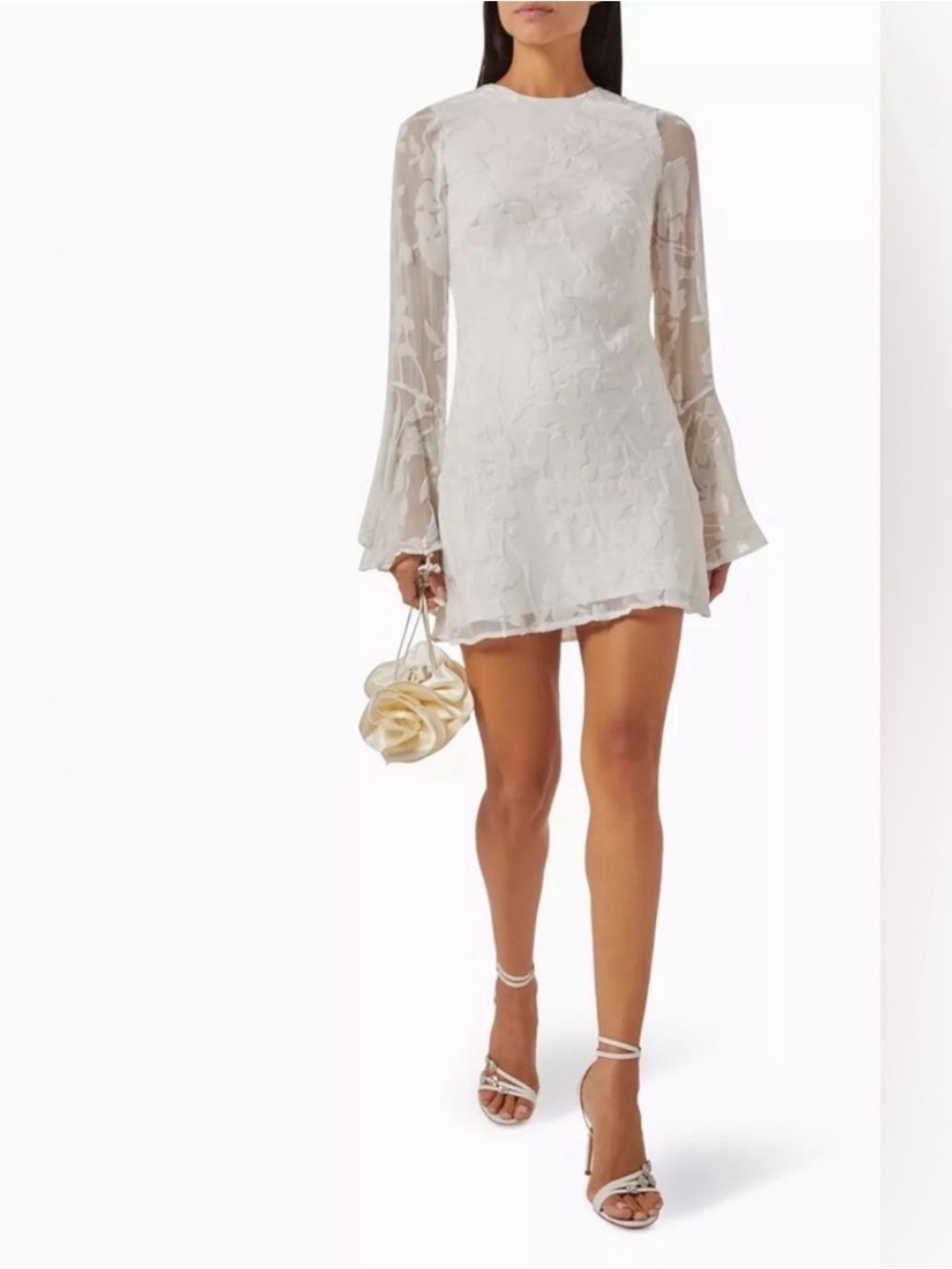 Misha White Aurora Silk Long Sleeve Mini Dress Size Small NWOT Bridal